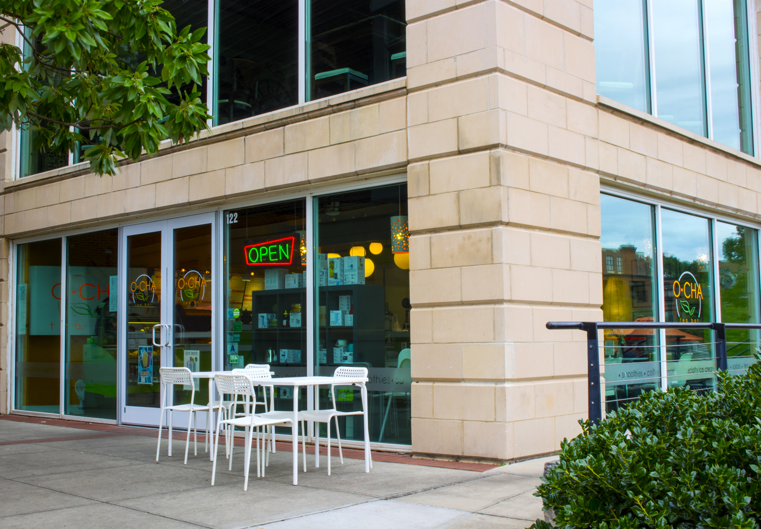 Outside view of O-Cha's downtown Greenville location